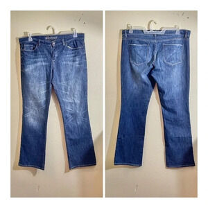 NY&Co Jeans Women Size 12 (31” Inseam) Low Rise Bootcut Dark Blue Wash Y2K